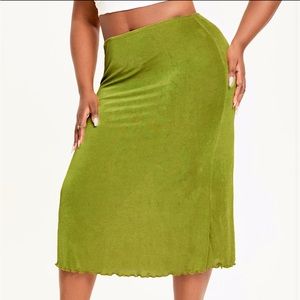 Plus Lettuce Hem Pencil Skirt